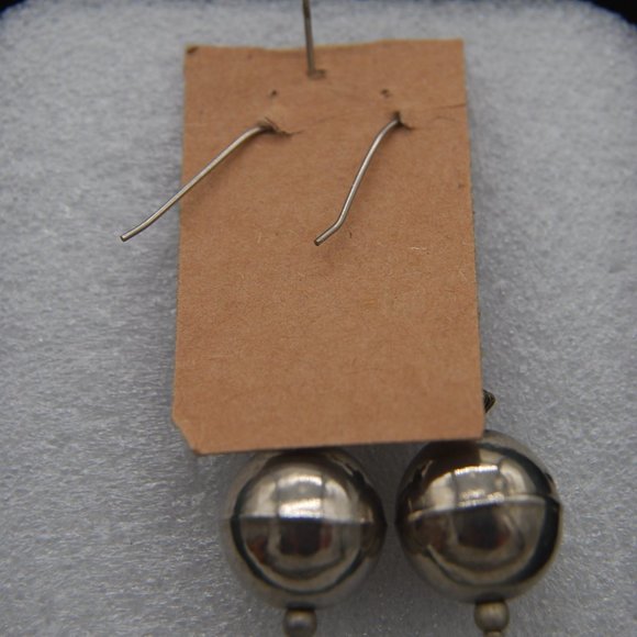 Silver tone ball drop earrings - Picture 2 of 3
